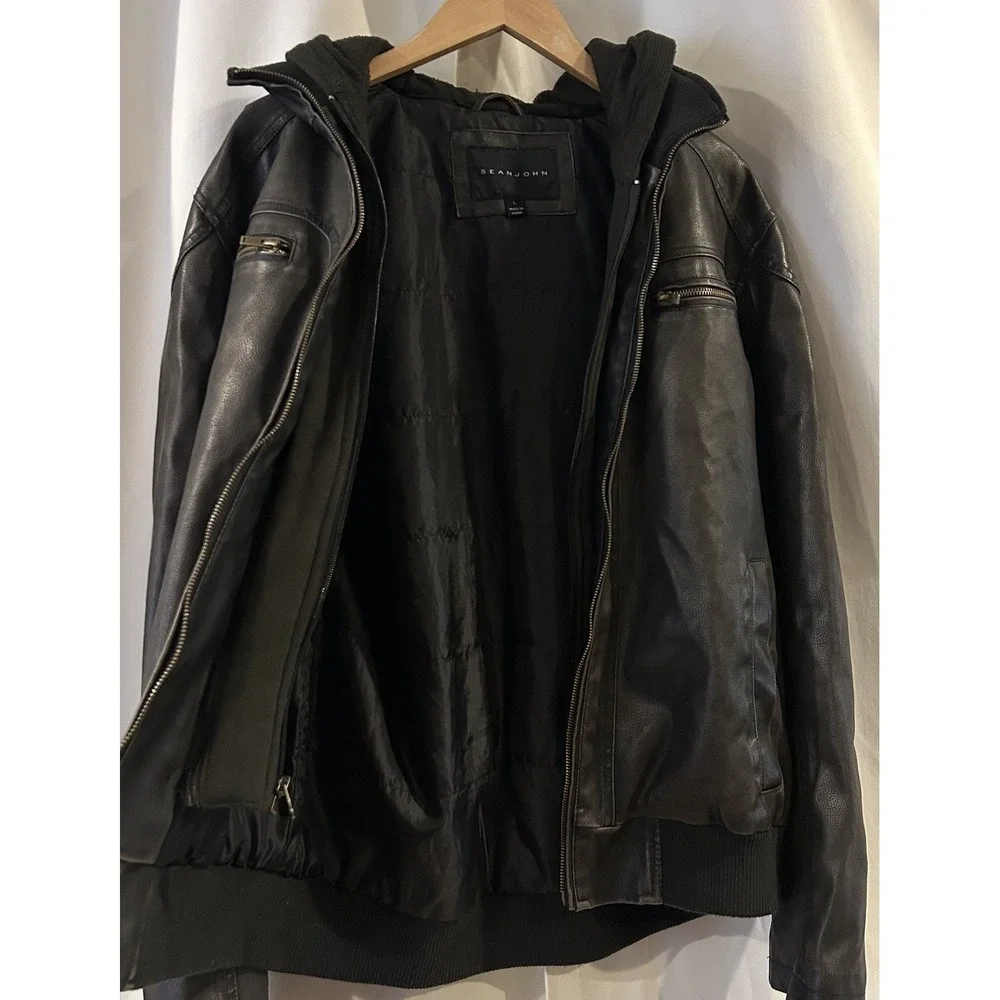 Men's Sean John Brown Polyester Jacket With Zip In Liner And Hood Size Large‎